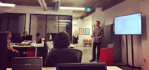 Brian discussing Facilitation for Introverts with workshop participants